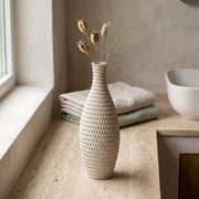 Bronte - Conisch Taps Geribbelde Moderne Vaas — sfeer (creme)