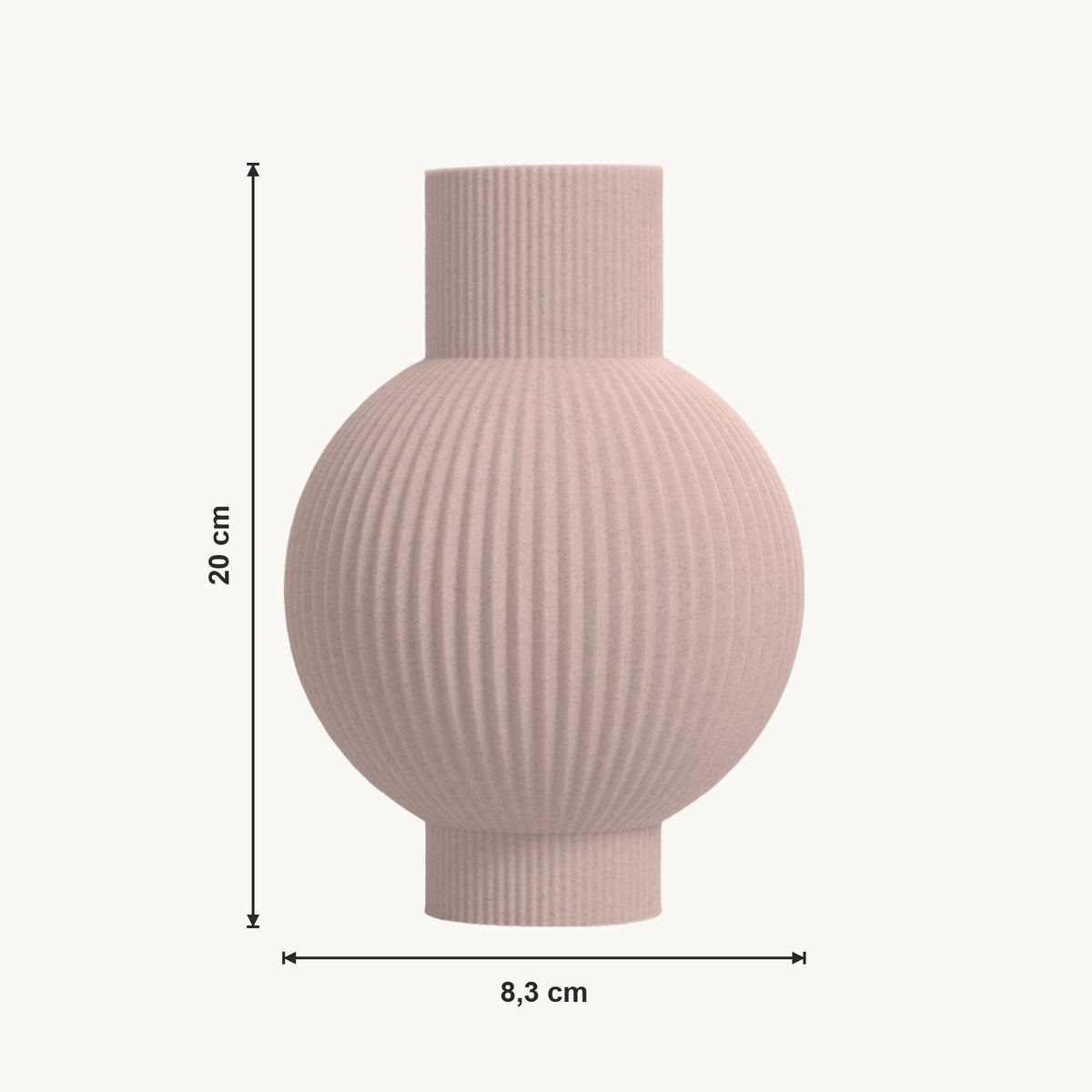 Varen - Geribbelde Bolle Minimalistische Moderne Vaas — maat (bloesem-20cm)