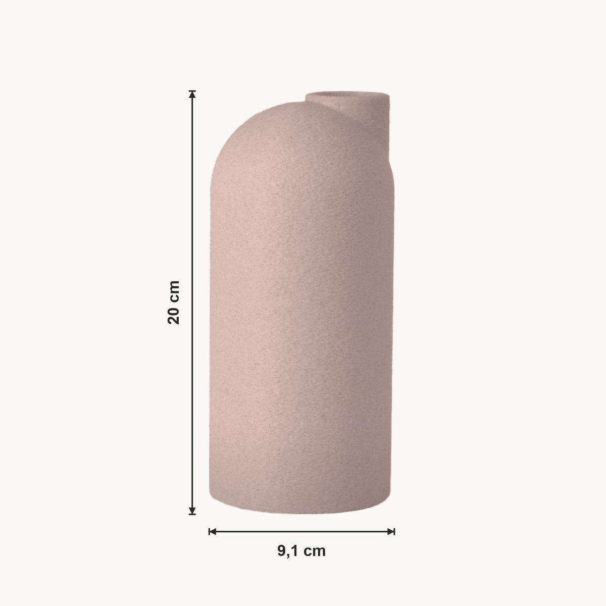 Liora - Gegroefde Asymmetrische Minimalistische Vaas — maat (bloesem-20cm)