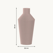 Nylas - Ronde Geribbelde Taps Toelopende Moderne Vaas — maat (bloesem-20cm)