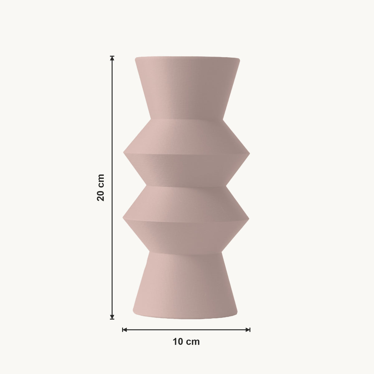 Quill - Horizontaal Geribbelde Gestapelde Geometrische Moderne Vaas — maat (bloesem-20cm)