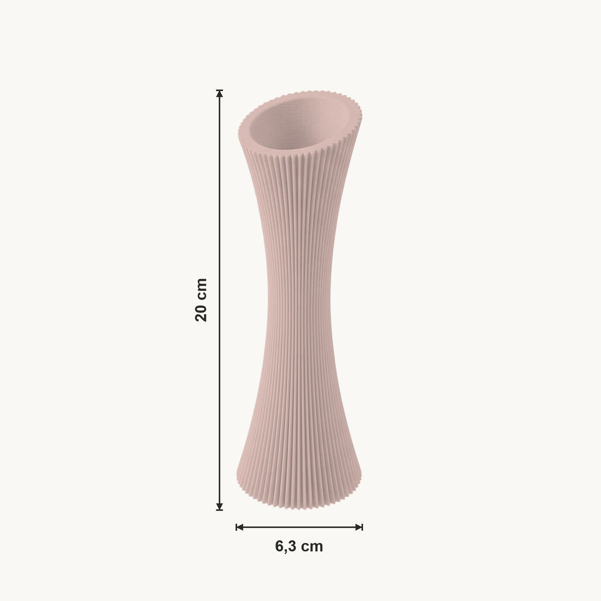 Talin - Gegroefde Taps Geribbeld Moderne Vaas — maat (bloesem-20cm)