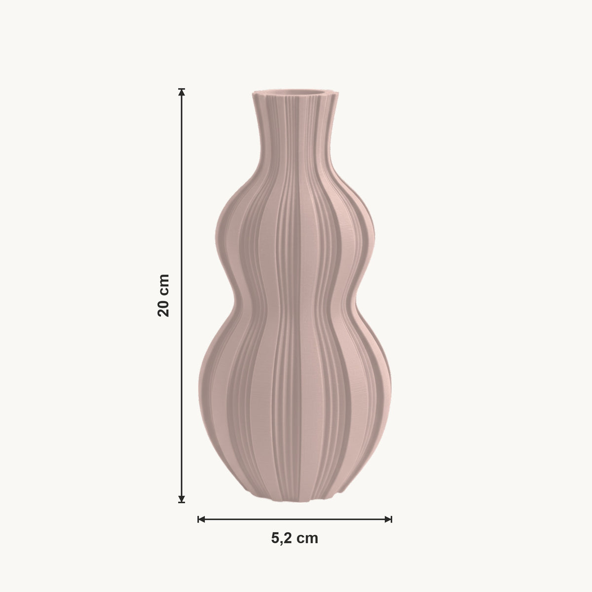 Jorik - Golvend Geribbeld Silhouet Moderne Vaas — maat (bloesem-20cm)
