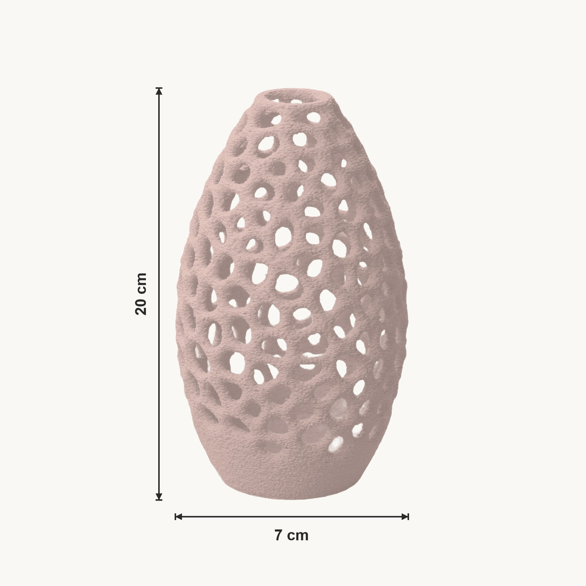 Petra - Geperforeerde Taps Toelopende Sculpturale Vaas — maat (bloesem-20cm)