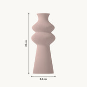 Merit - Gegroefde Tapse Dubbelbollige Moderne Vaas — maat (bloesem-20cm)