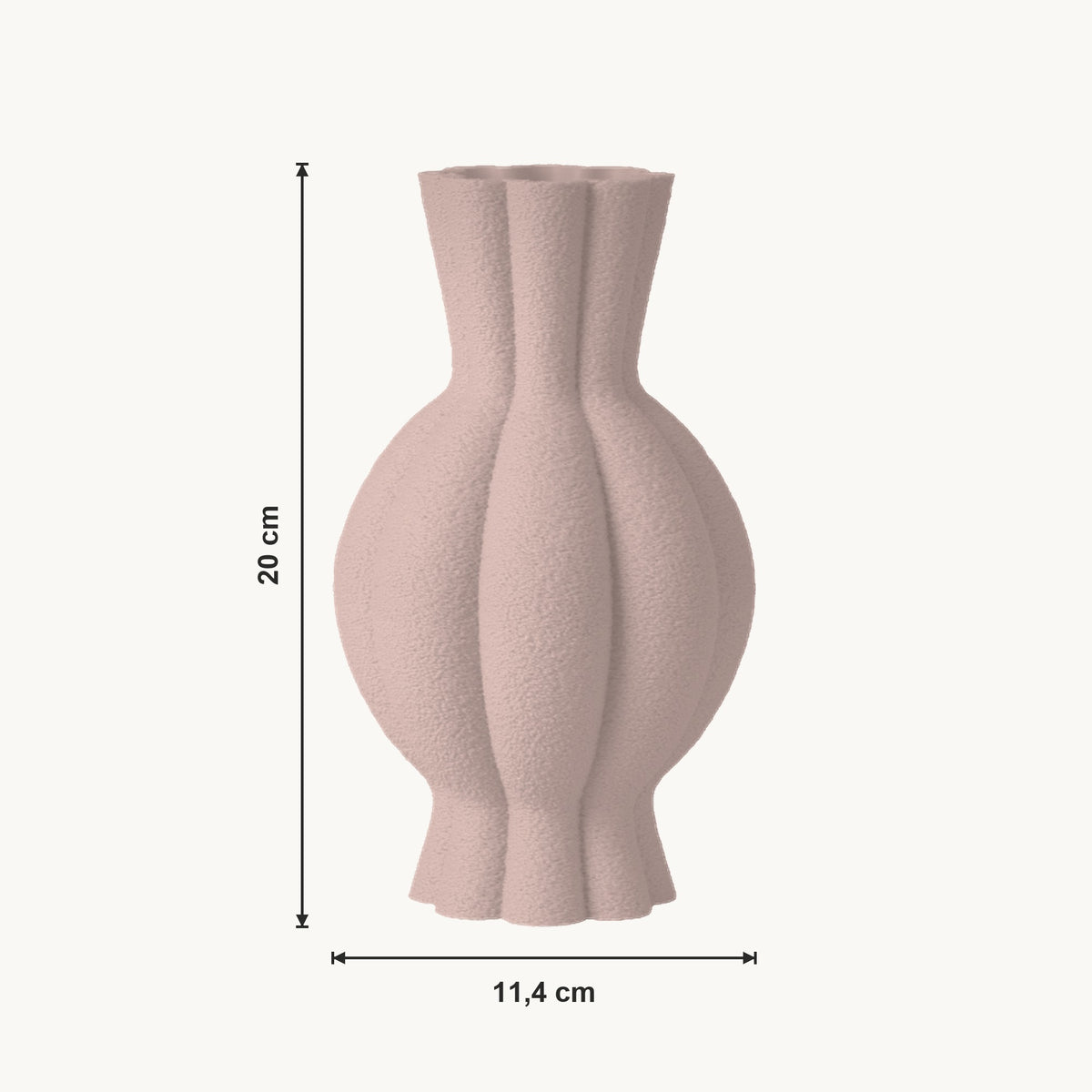 Galen - Gegroefde Sculpturale Moderne Vaas — maat (bloesem-20cm)