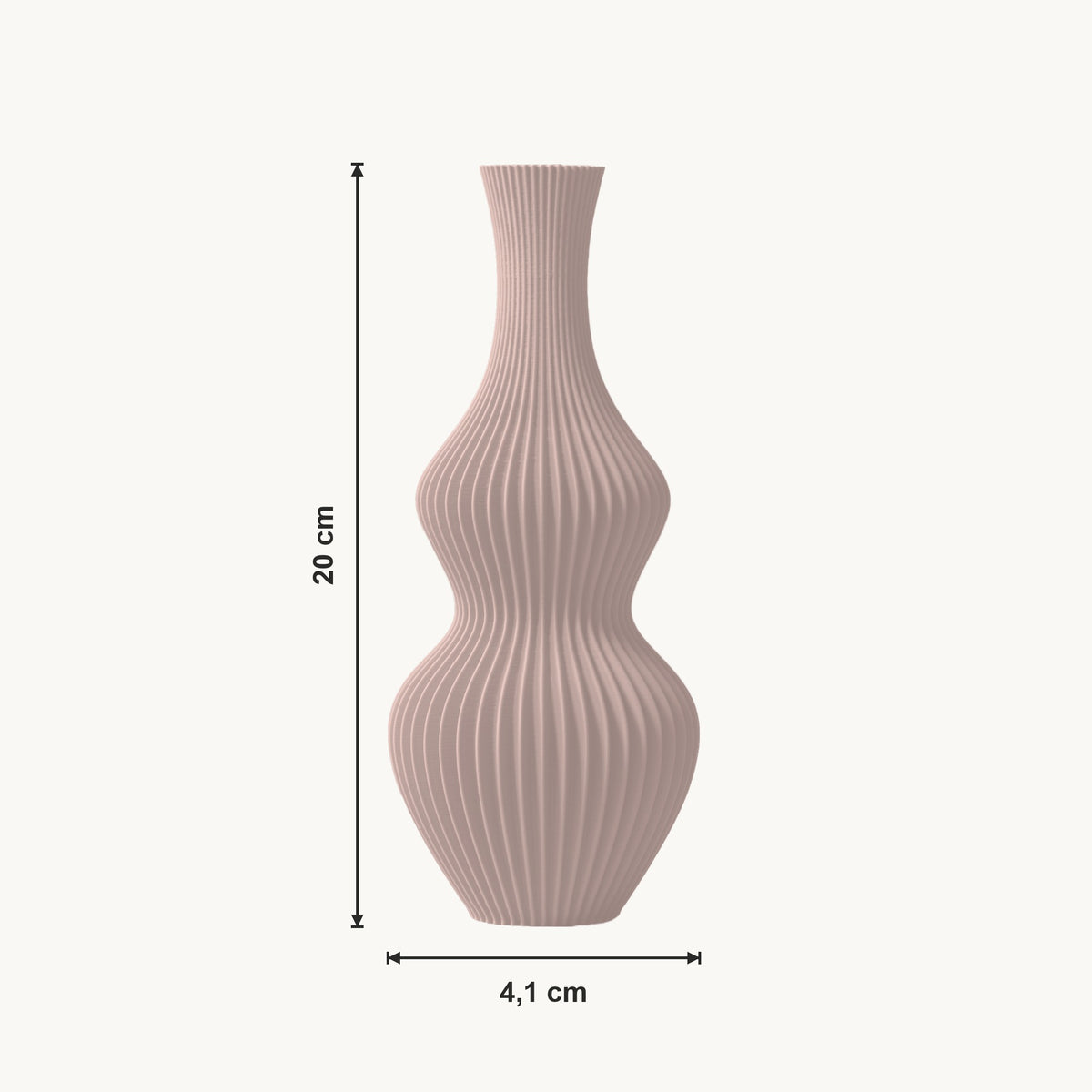 Oriel - Golvende Geribbelde Sculpturale Vaas — maat (bloesem-20cm)