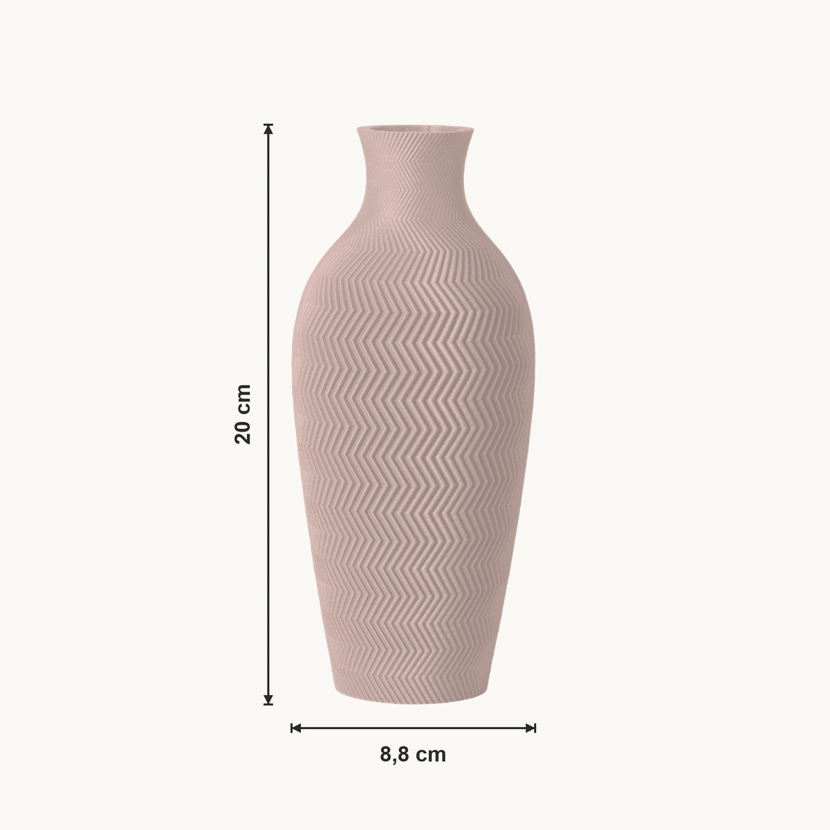 Aluna - Zigzag Taps Sculpturale Vaas — maat (bloesem-20cm)
