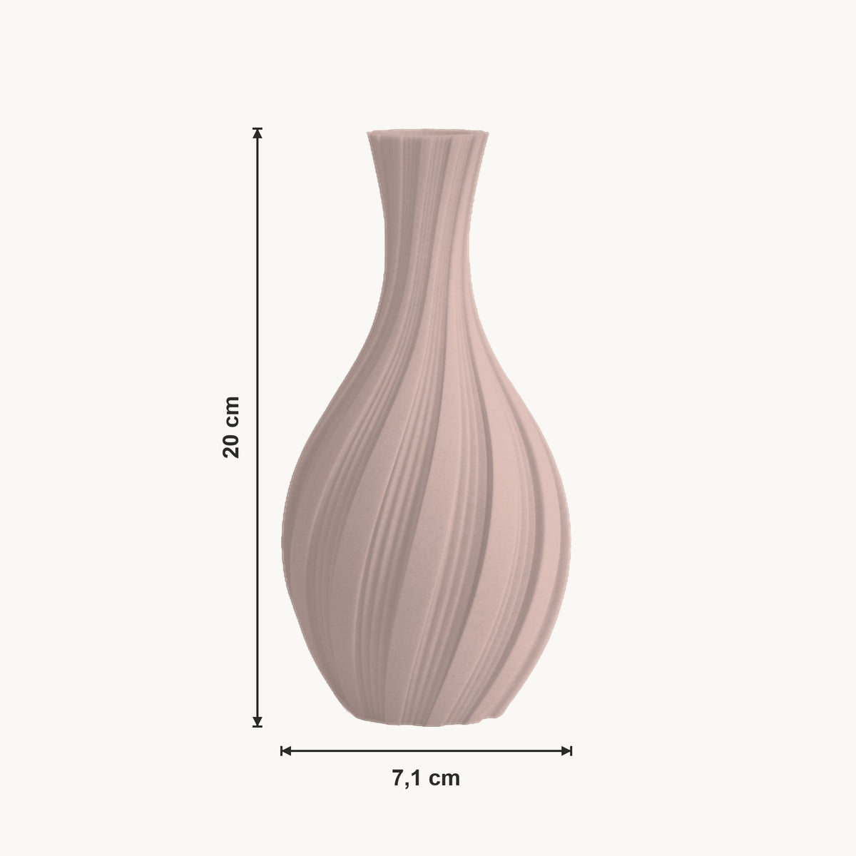 Lumi - Spiraal Geribbelde Sculpturale Design Vaas — maat (bloesem-20cm)
