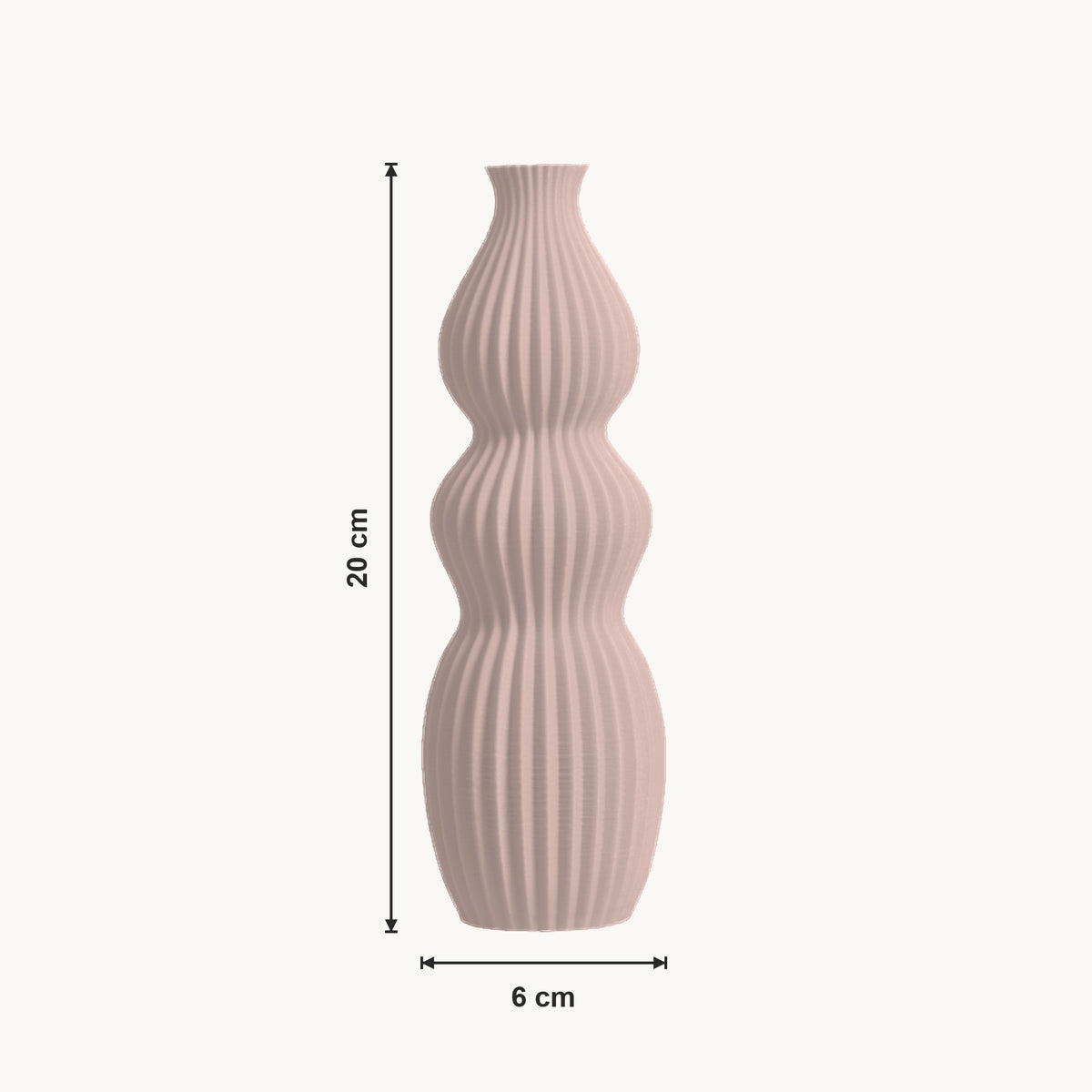 Isola - Geribbelde Golvende Sculpturale Moderne Vaas — maat (bloesem-20cm)