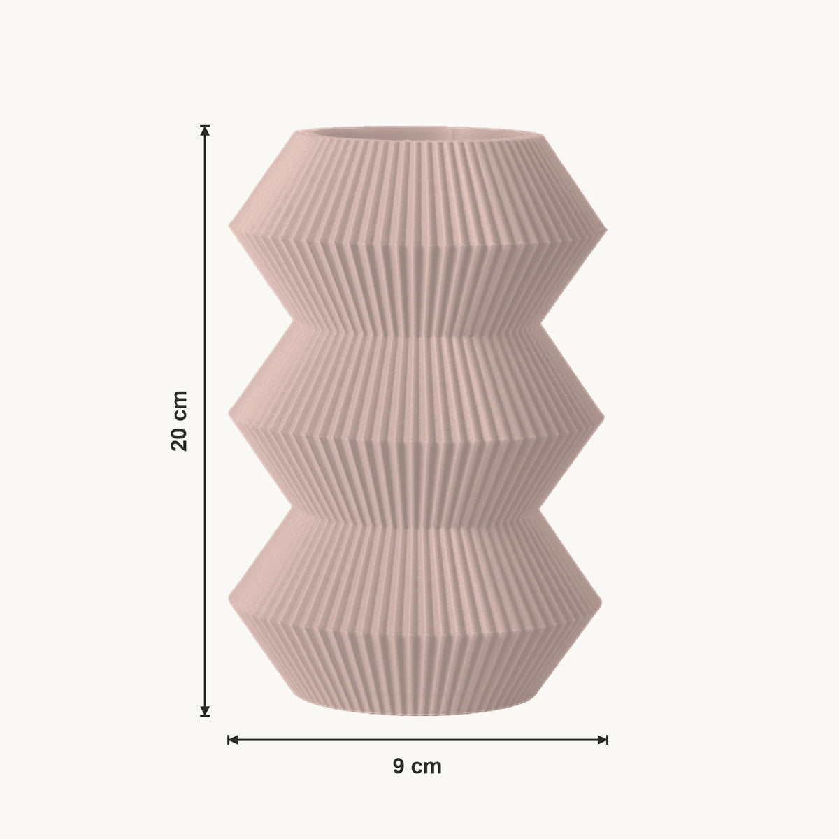 Orden - Gefacetteerde Geribbelde Geometrische Design Vaas — maat (bloesem-20cm)