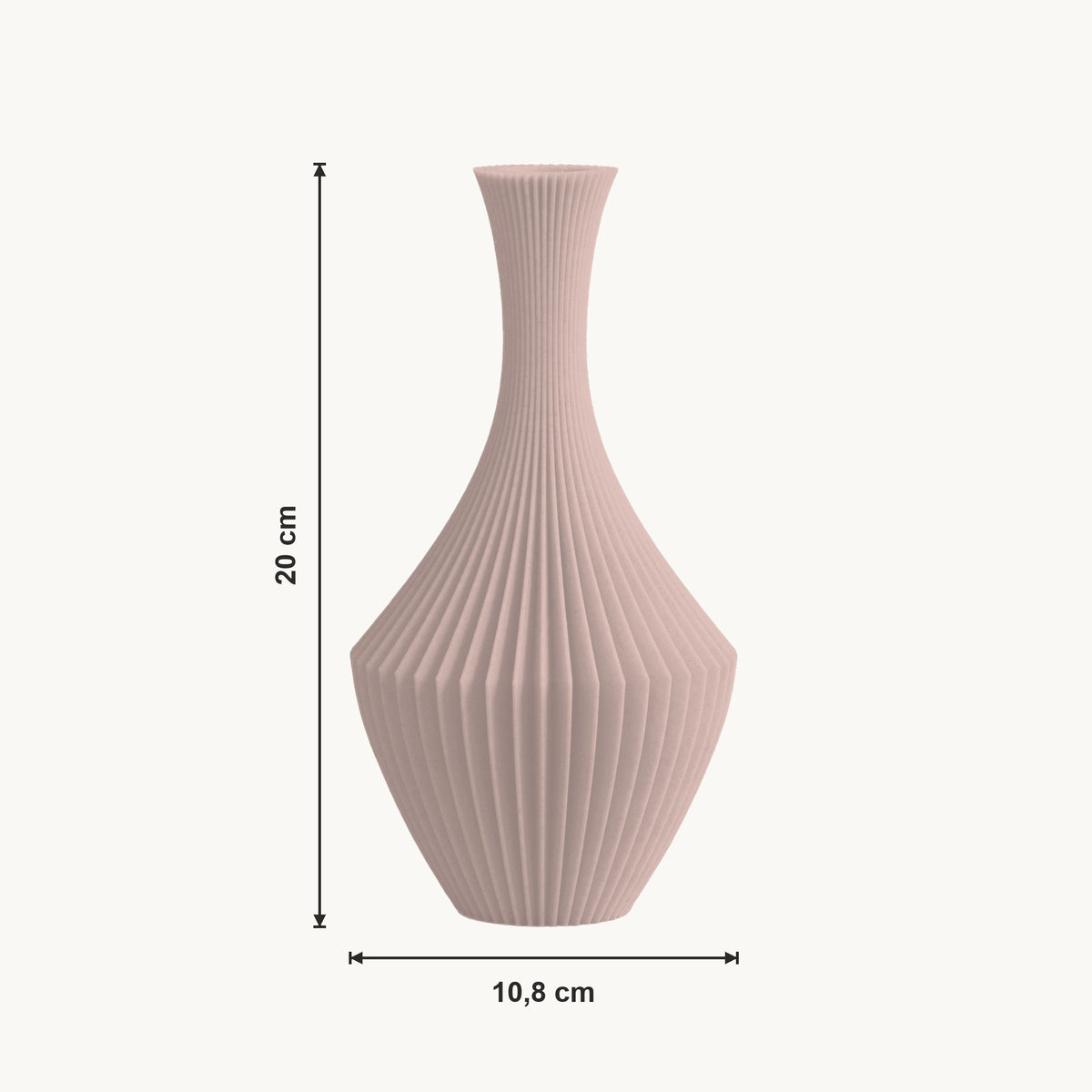 Nava - Gefacetteerde Symmetrische Sculpturale Vaas — maat (bloesem-20cm)