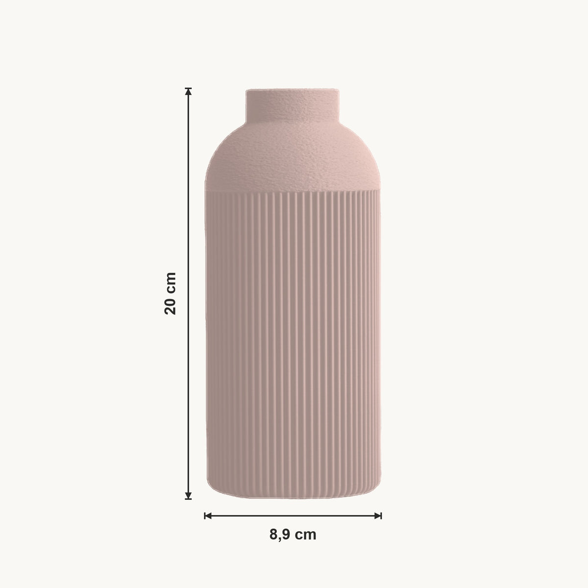 Nova - Verticaal Geribbelde Symmetrische Moderne Vaas — maat (bloesem-20cm)