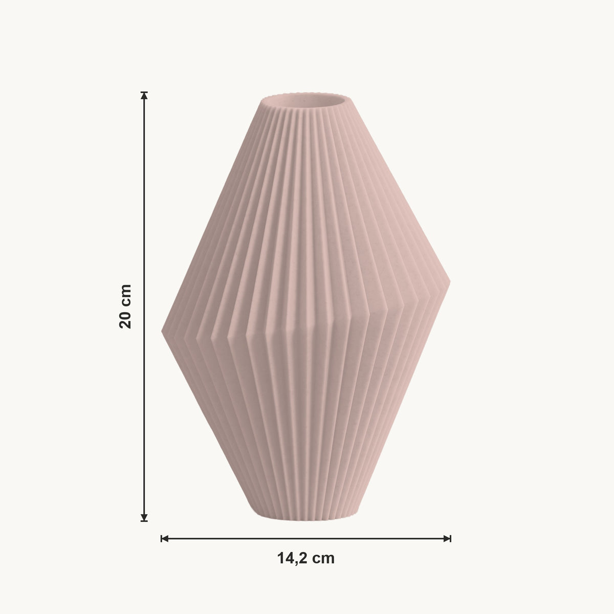 Milo - Gefacetteerde Geribbelde Sculpturale Vaas — maat (bloesem-20cm)