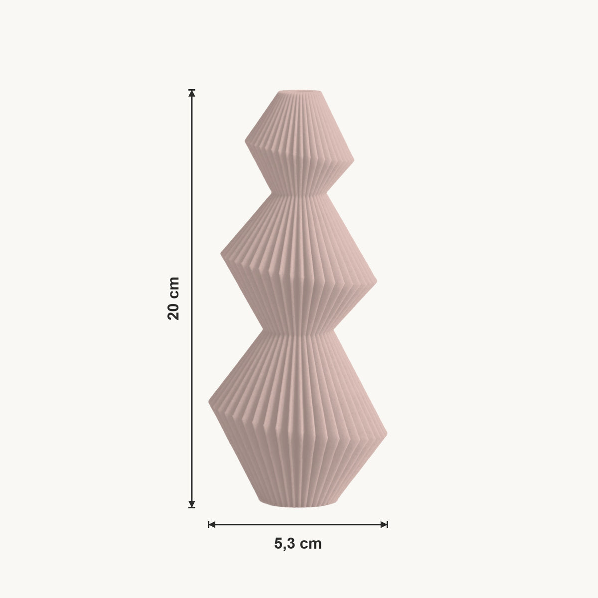 Sera - Gefacetteerde Zandloper Geometrische Vaas — maat (bloesem-20cm)