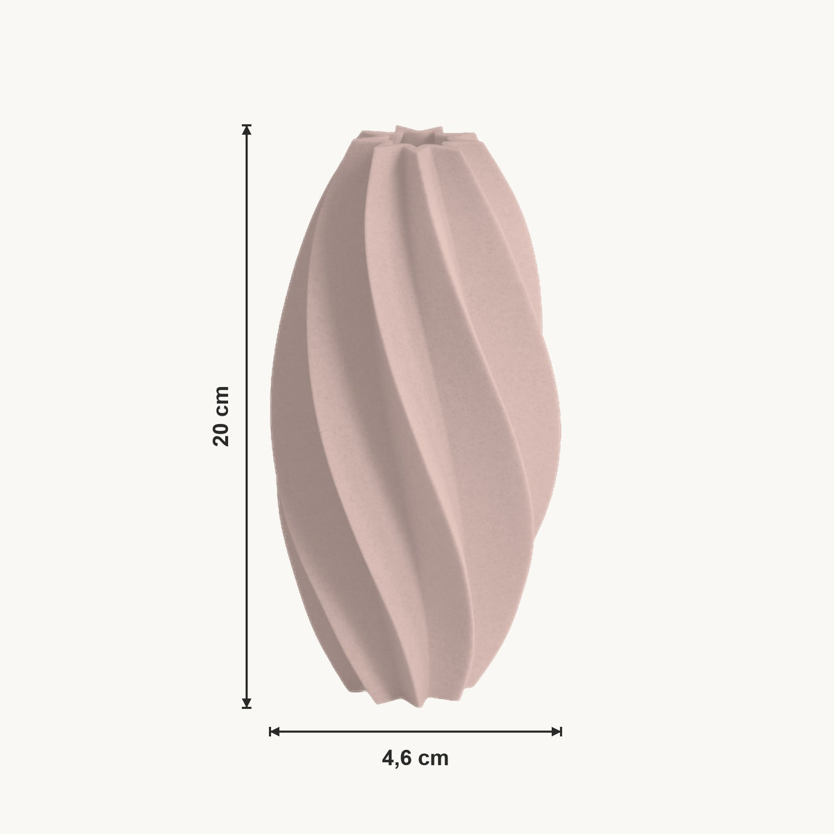 Ceris - Spiraalvormige Geribbelde Sculpturale Vaas — maat (bloesem-20cm)