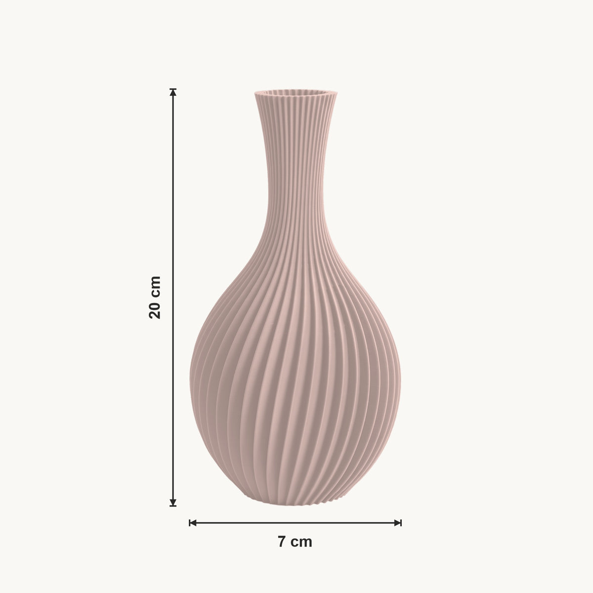 Iris - Spiraal Geribbelde Sculpturale Vaas — maat (bloesem-20cm)