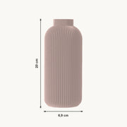 Maren - Verticaal Geribbelde Gestroomlijnde Minimalistische Vaas — maat (bloesem-20cm)