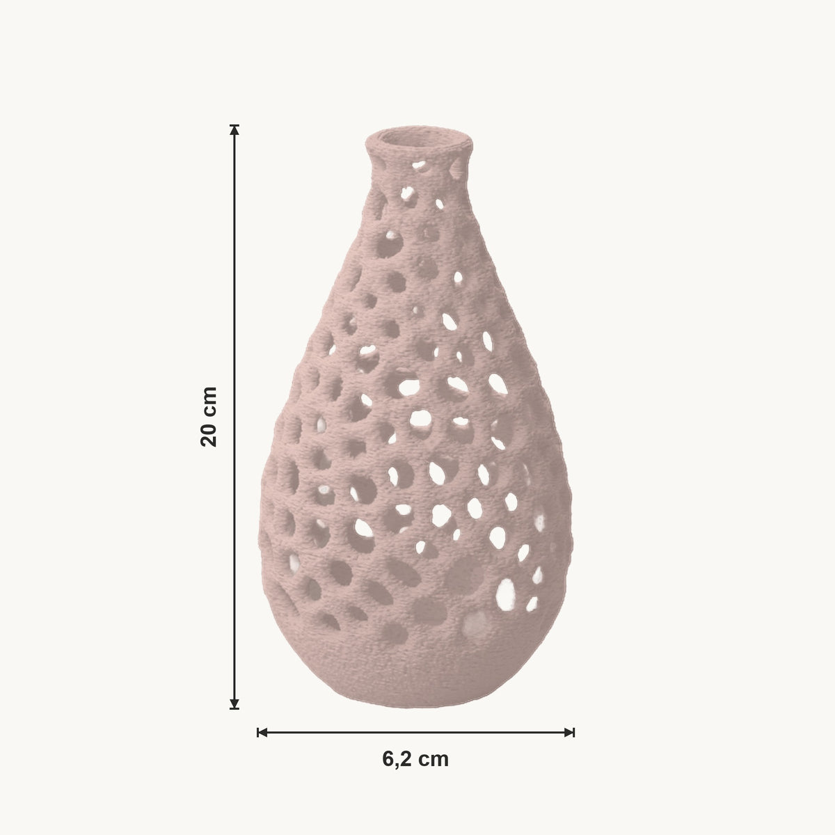Liva - Geperforeerde Organische Sculpturale Vaas — maat (bloesem-20cm)
