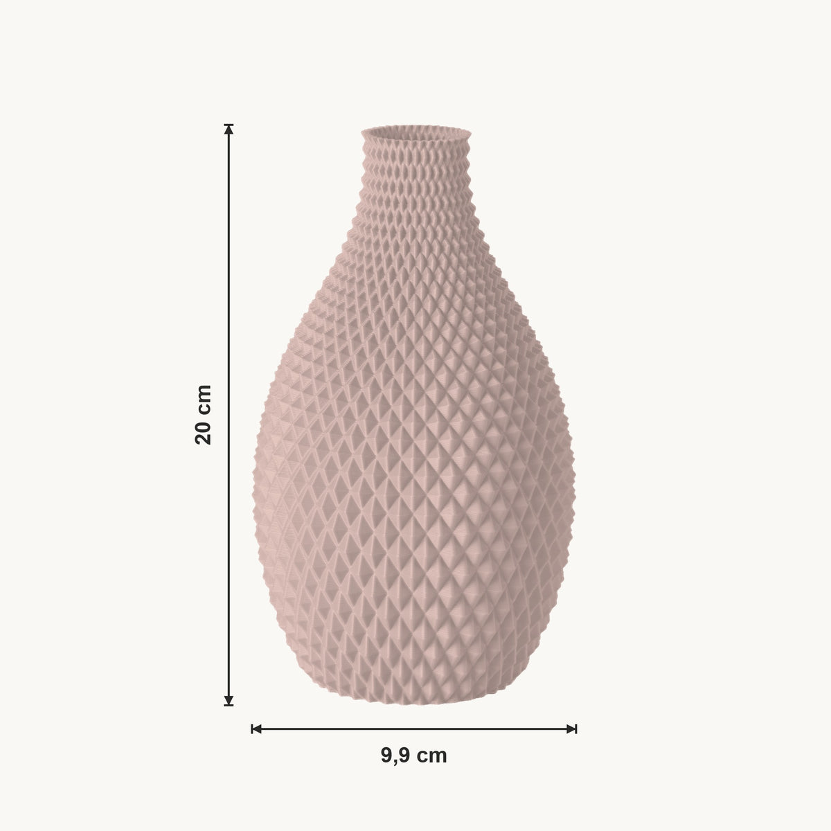 Xenia - Druppelvormige Gefacetteerde Sculpturale Vaas — maat (bloesem-20cm)