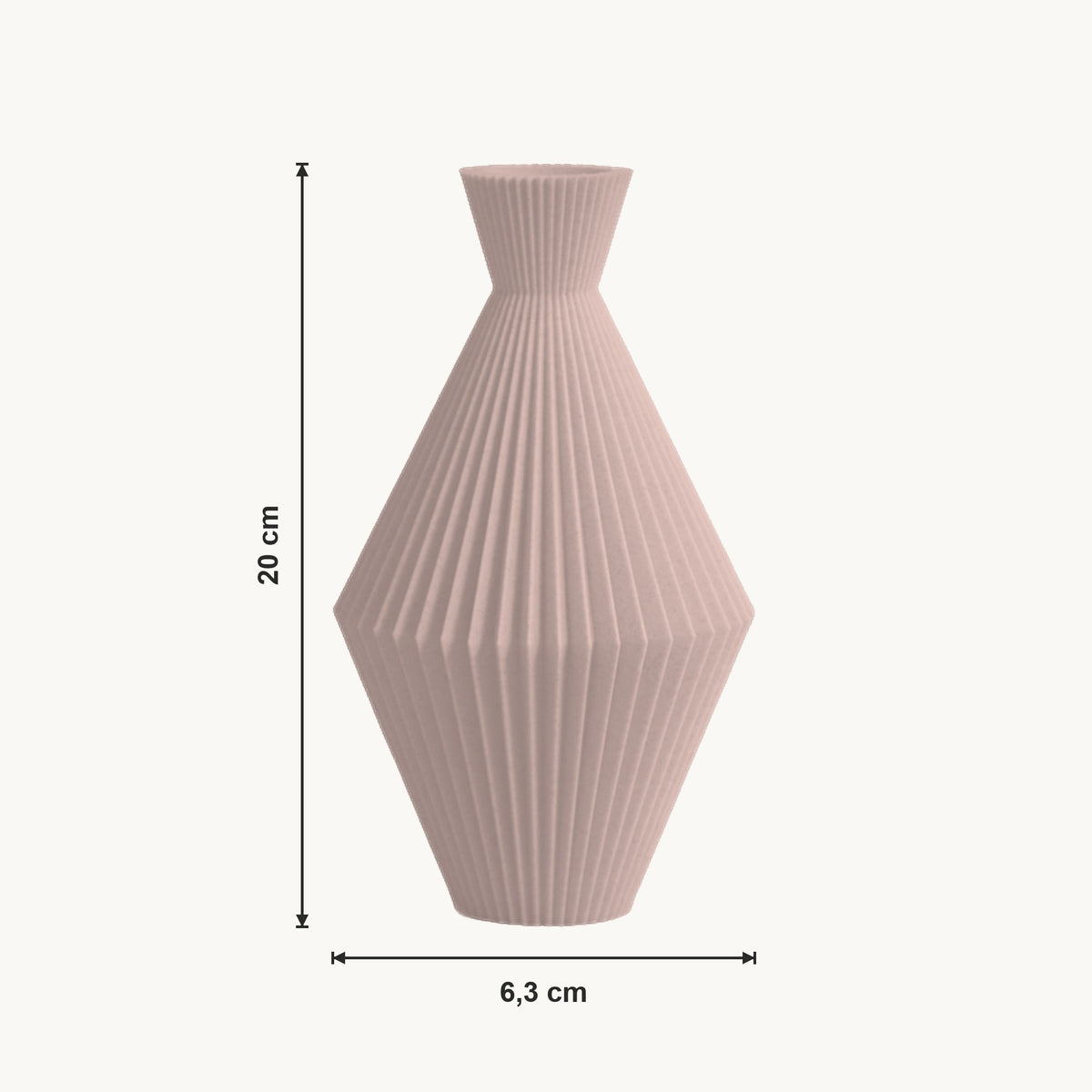 Arden - Geribbelde Facetten Geometrische Sculpturale Vaas — maat (bloesem-20cm)