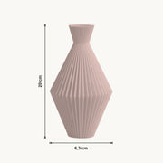 Arden - Geribbelde Facetten Geometrische Sculpturale Vaas — maat (bloesem-20cm)