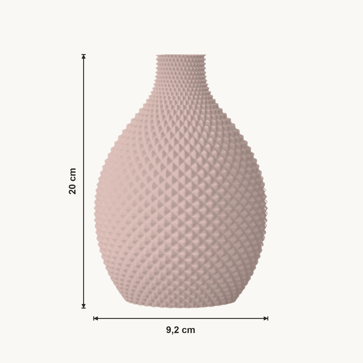 Tessa - Facetrijke Bolle Sculpturale Vaas — maat (bloesem-20cm)