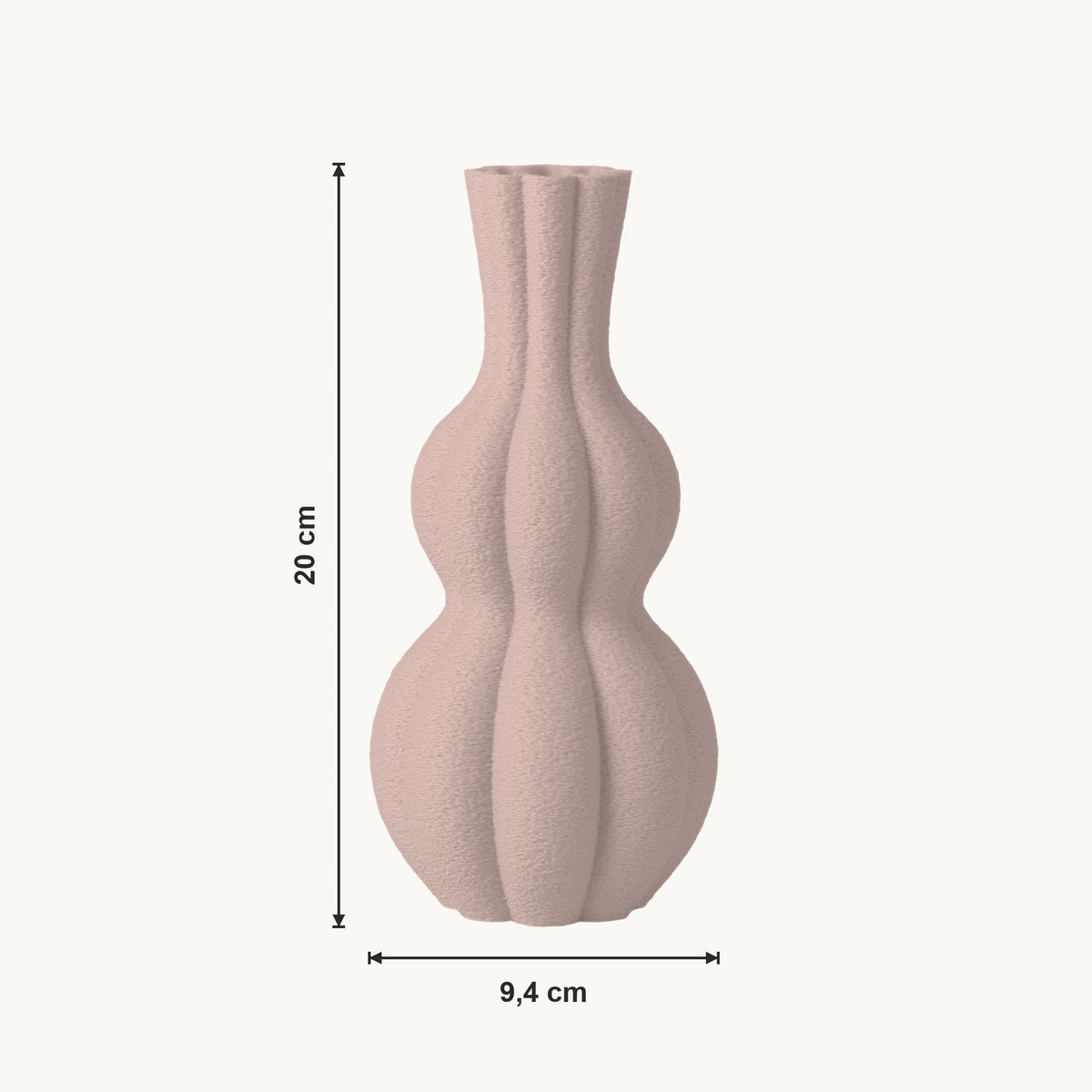 Ember - Geribbelde Organische Sculpturale Vaas — maat (bloesem-20cm)