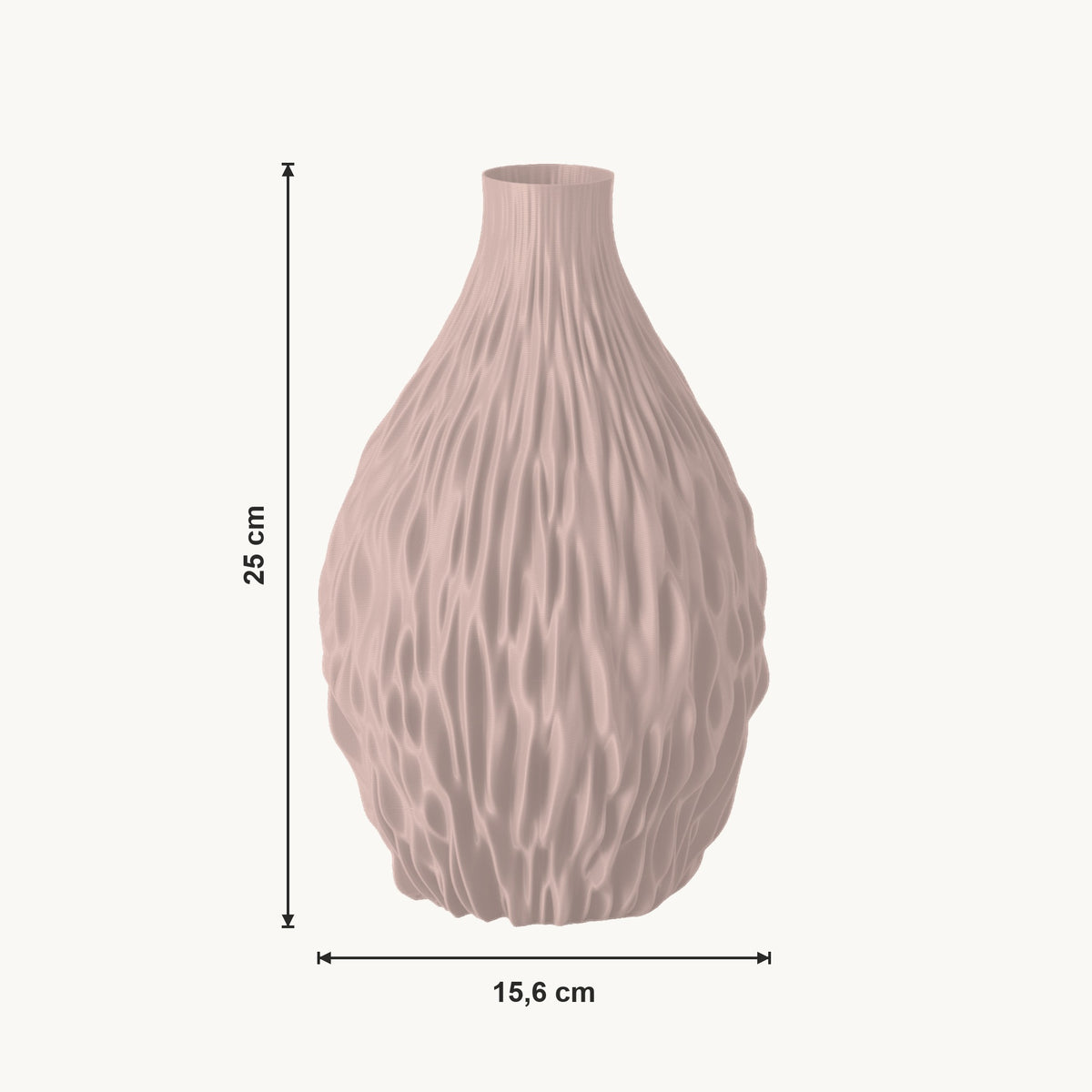 Noor - Geribbelde Organische Sculpturale Vaas — maat (bloesem-25cm)