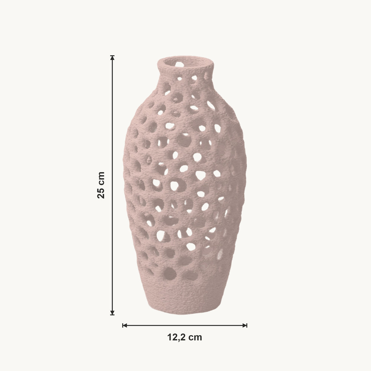 Ulani - Geperforeerde Organische Sculpturale Vaas — maat (bloesem-25cm)