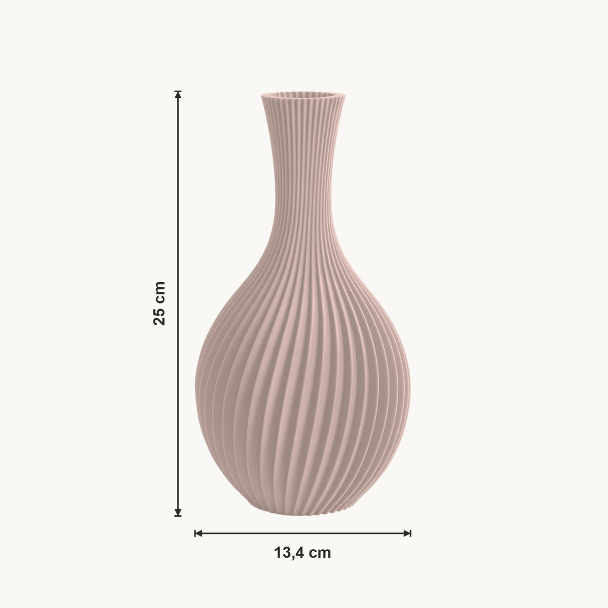 Iris - Spiraal Geribbelde Sculpturale Vaas — maat (bloesem-25cm)