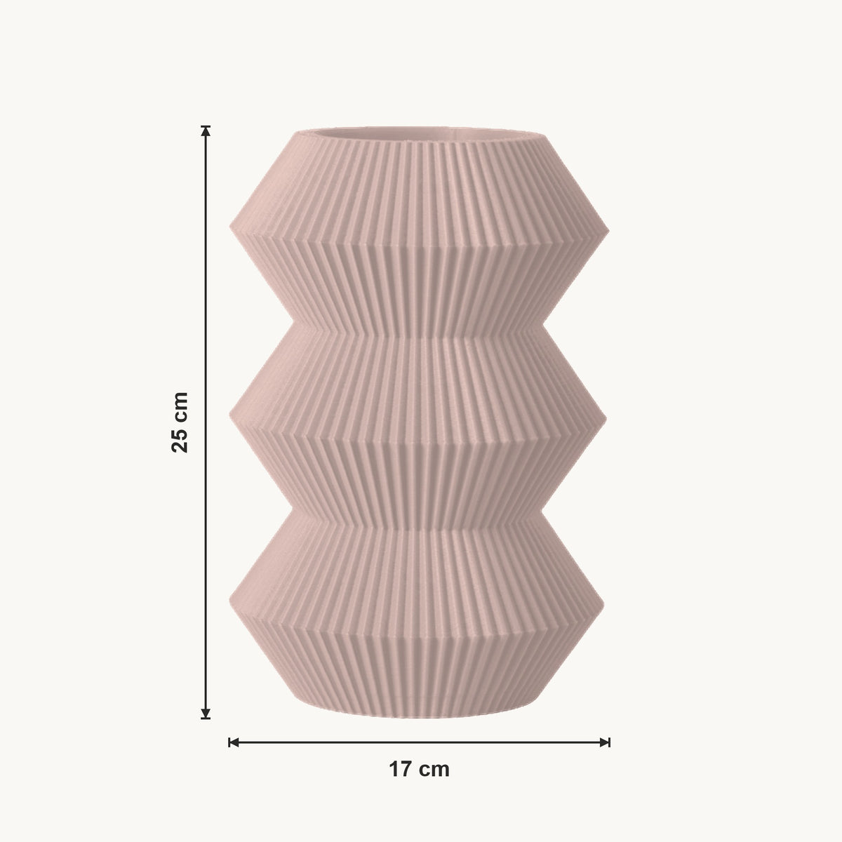 Orden - Gefacetteerde Geribbelde Geometrische Design Vaas — maat (bloesem-25cm)