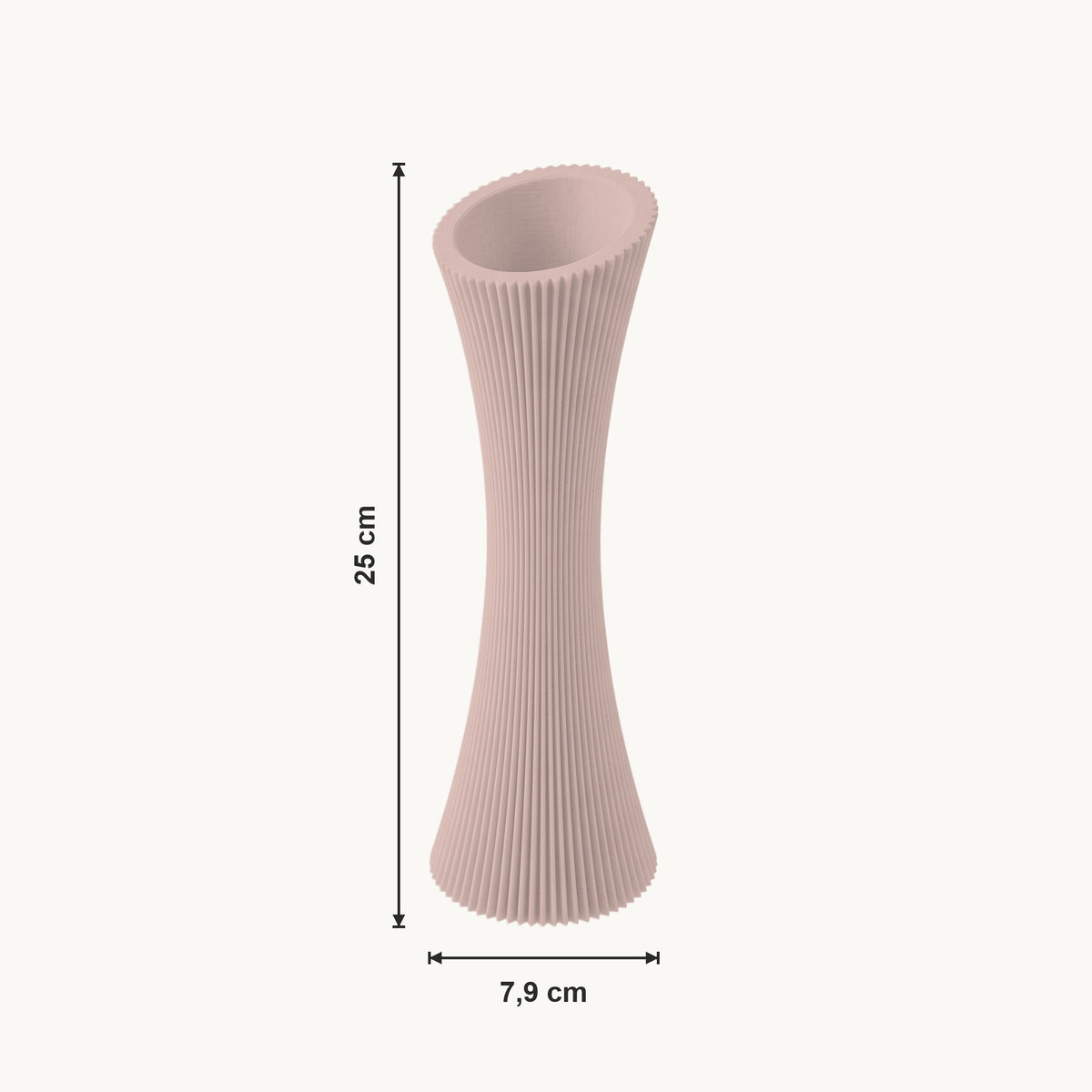 Talin - Gegroefde Taps Geribbeld Moderne Vaas — maat (bloesem-25cm)