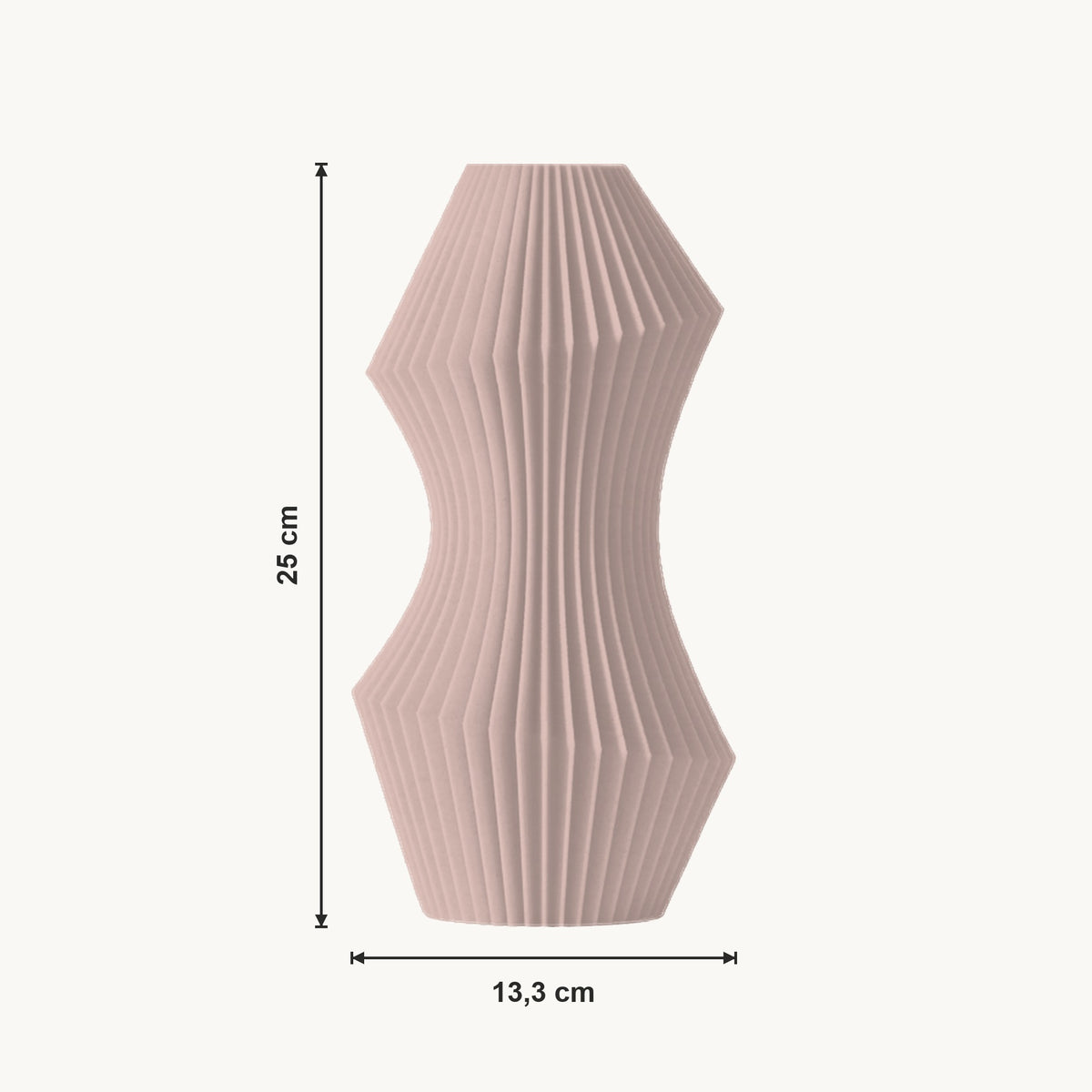 Lorin - Gegroefde Taps Toelopende Sculpturale Vaas — maat (bloesem-25cm)