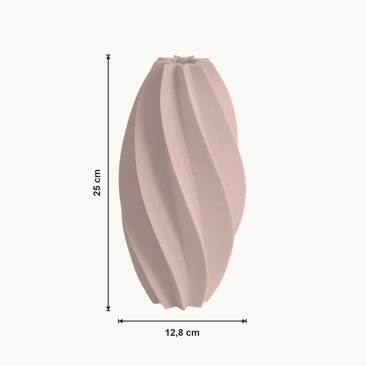 Ceris - Spiraalvormige Geribbelde Sculpturale Vaas — maat (bloesem-25cm)
