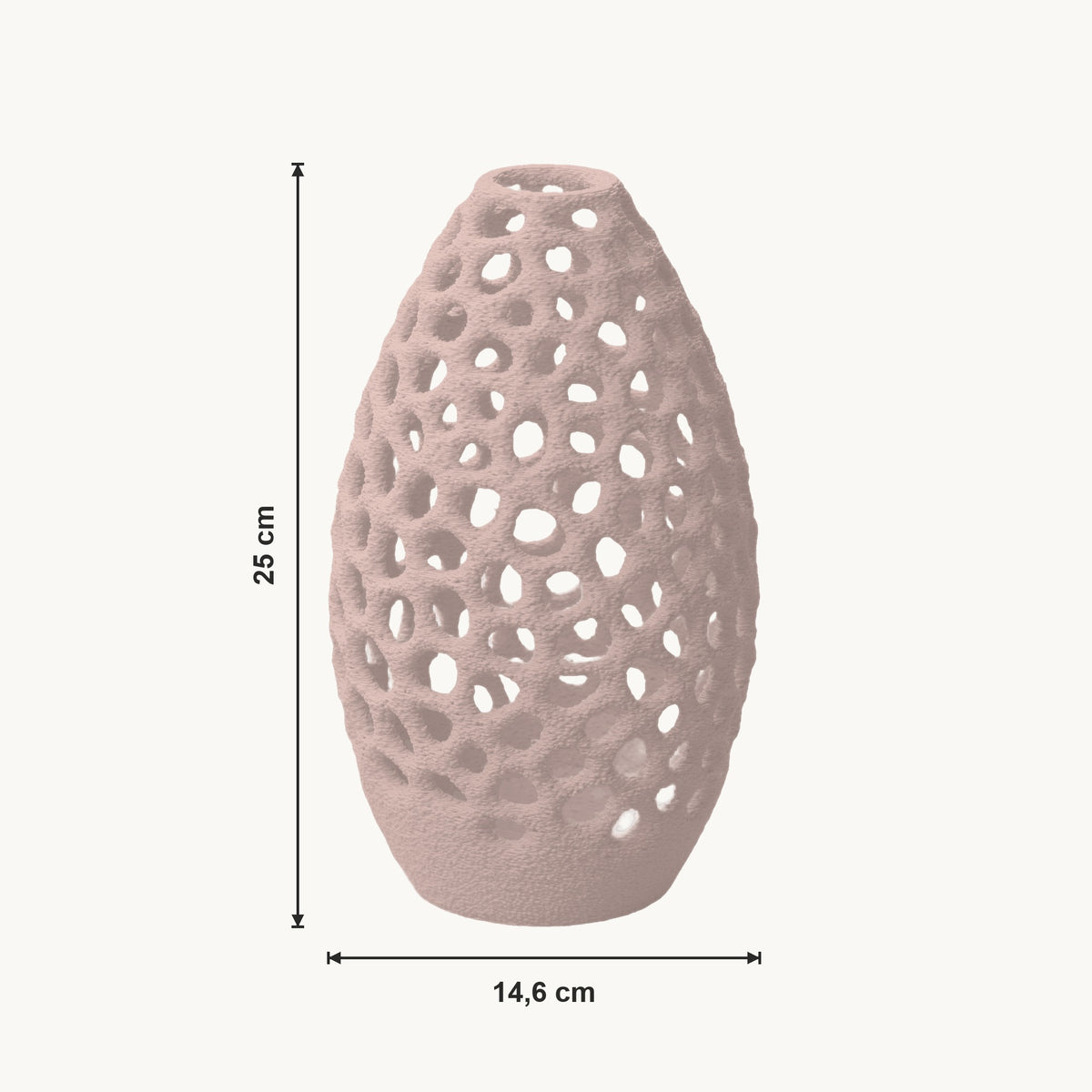 Petra - Geperforeerde Taps Toelopende Sculpturale Vaas — maat (bloesem-25cm)