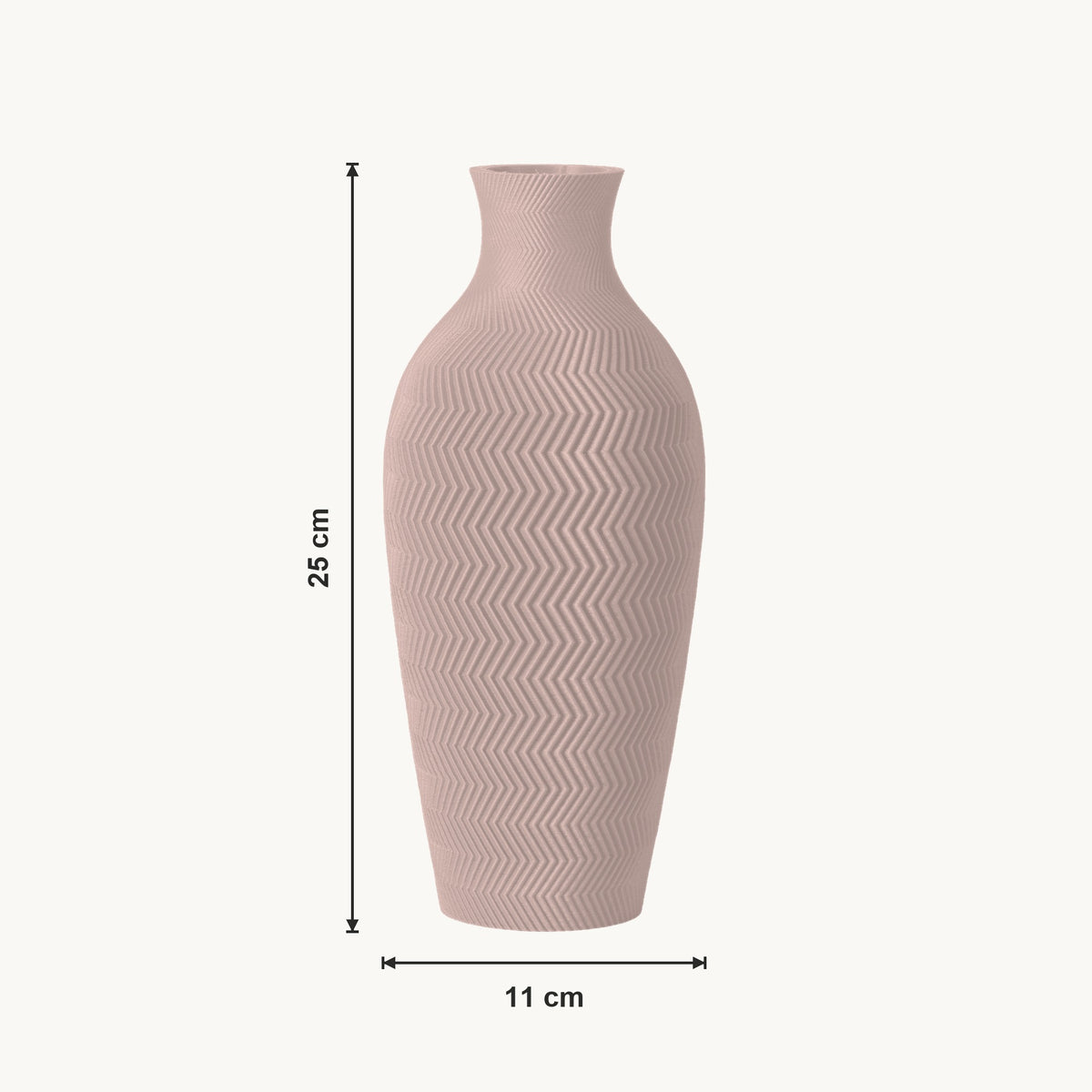 Aluna - Zigzag Taps Sculpturale Vaas — maat (bloesem-25cm)