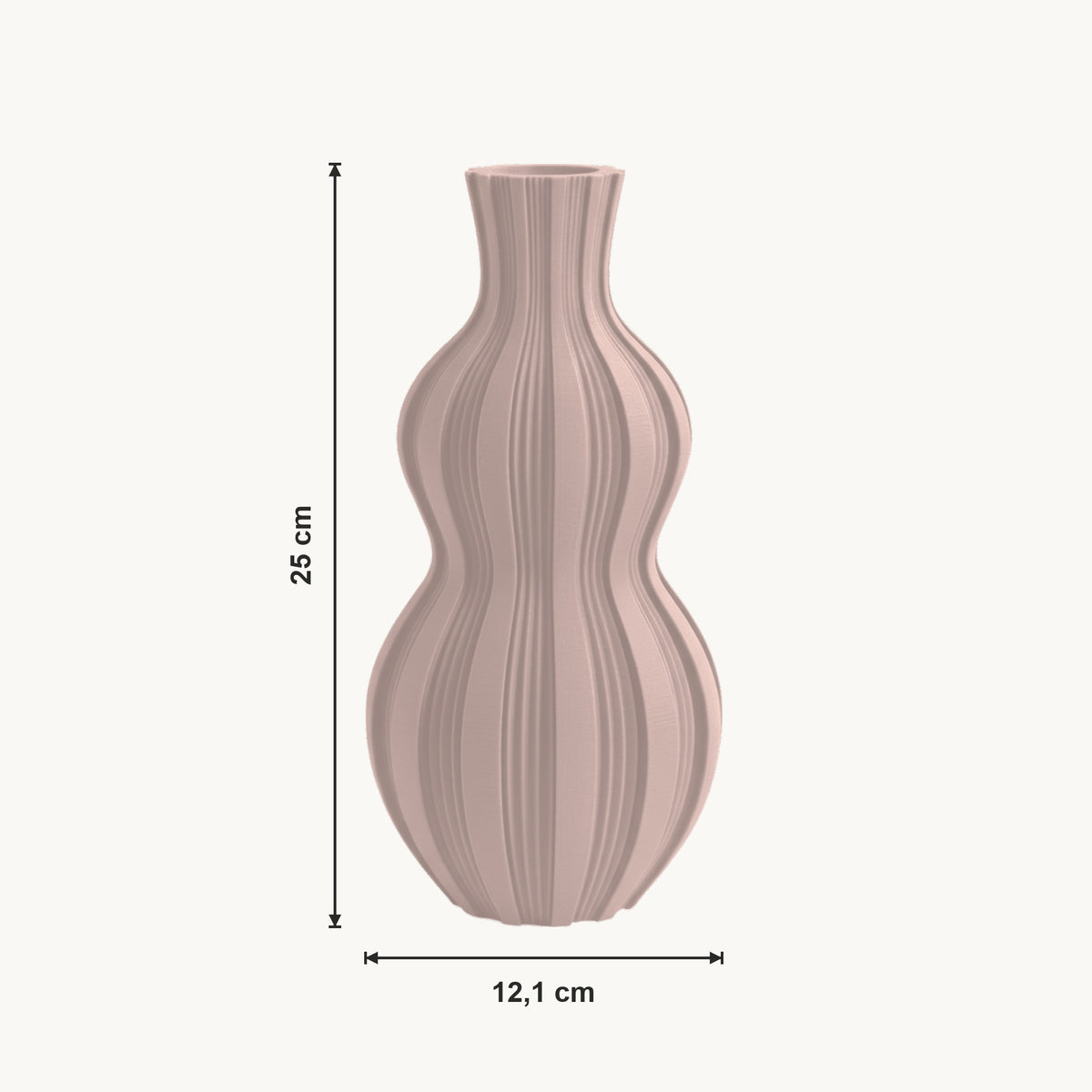 Jorik - Golvend Geribbeld Silhouet Moderne Vaas — maat (bloesem-25cm)