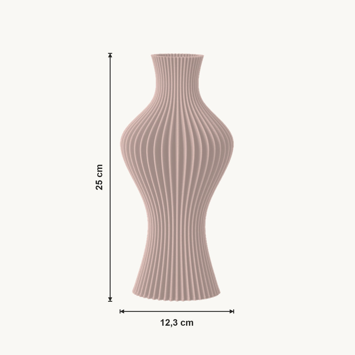 Flint - Gegroefde Sculpturale Moderne Vaas — maat (bloesem-25cm)