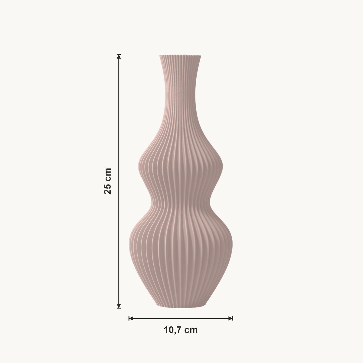 Oriel - Golvende Geribbelde Sculpturale Vaas — maat (bloesem-25cm)