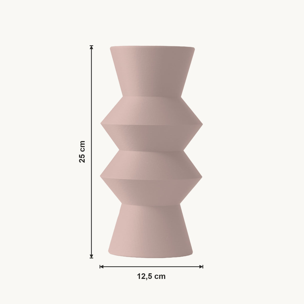Quill - Horizontaal Geribbelde Gestapelde Geometrische Moderne Vaas — maat (bloesem-25cm)