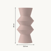 Quill - Horizontaal Geribbelde Gestapelde Geometrische Moderne Vaas — maat (bloesem-25cm)