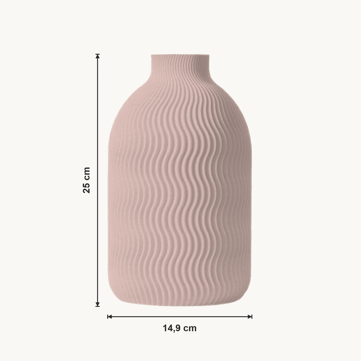 Solis - Golvende Ribbelige Sculpturale Vaas — maat (bloesem-25cm)