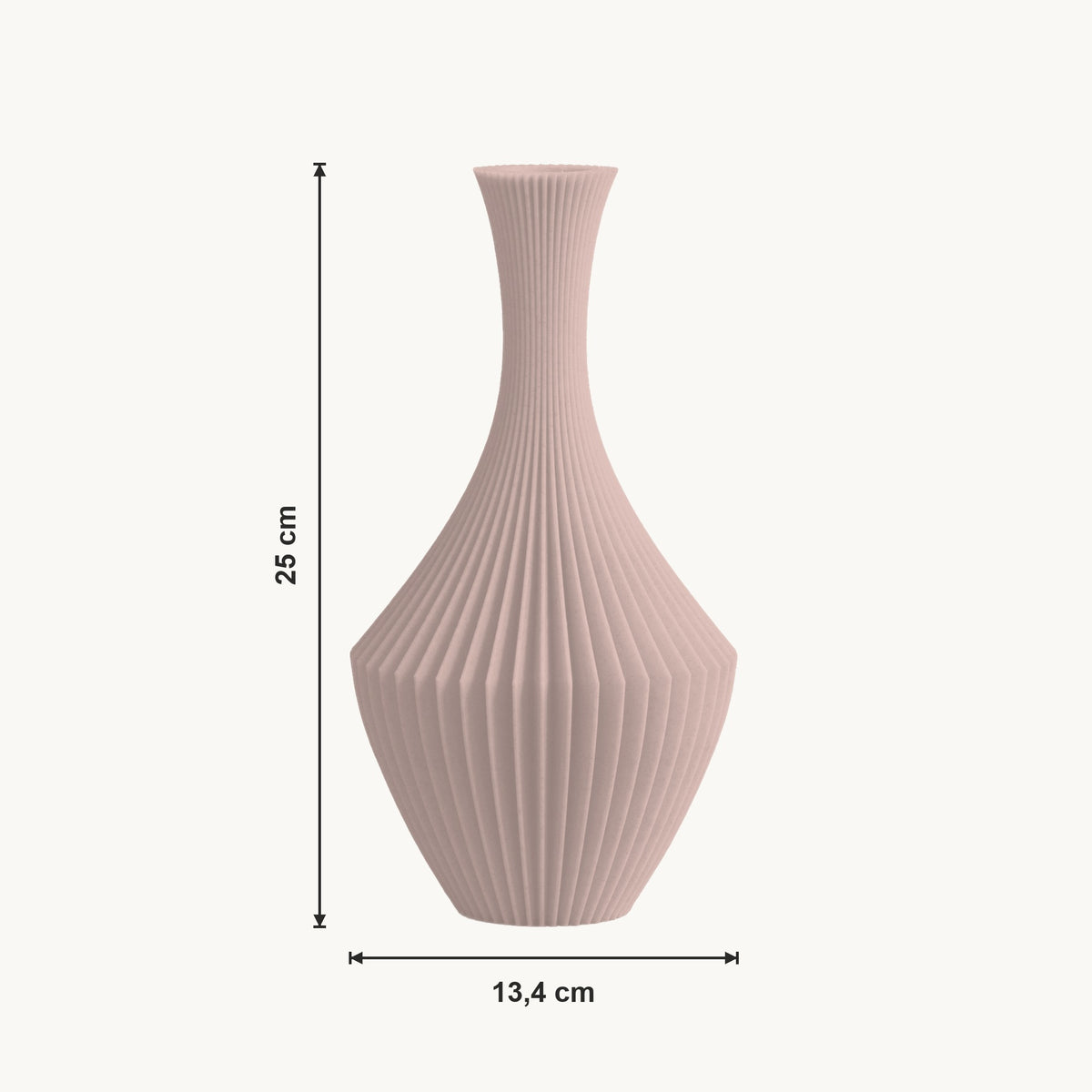 Nava - Gefacetteerde Symmetrische Sculpturale Vaas — maat (bloesem-25cm)