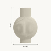 Varen - Geribbelde Bolle Minimalistische Moderne Vaas — maat (creme-20cm)