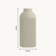 Nova - Verticaal Geribbelde Symmetrische Moderne Vaas — maat (creme-20cm)