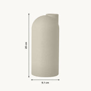 Liora - Gegroefde Asymmetrische Minimalistische Vaas — maat (creme-20cm)