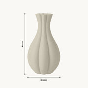 Fenno - Gegroefde Taps Toelopende Organische Vaas — maat (creme-20cm)