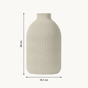 Solis - Golvende Ribbelige Sculpturale Vaas — maat (creme-20cm)