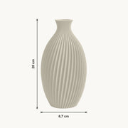 Junes - Gegroefde Taps Toelopende Moderne Vaas — maat (creme-20cm)